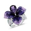 Hecheng Enamel Butterfly & Flower Cloisonné Ring for Women - European & American Style with Diamond Highlights