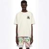 RHUDE Sunset Mountain Graphic T-Shirt Men Women Oversized Fit Casual Short Sleeve Tee