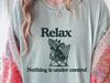 Relax Scottish Terrier Comfort Colors T-Shirt - Funny Scottie Bubble Tea Tee, Nothing Is Under Control Dog Shirt