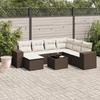 VidaXL Garden Lounge Set with Cushions 8 Pcs, Sofas with Backrest, Furniture Set, Patio Terrace Furniture, Brown 3221712