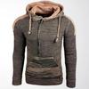 Men S Knitted Hooded Pullover Sweater Color Block Winter Casual