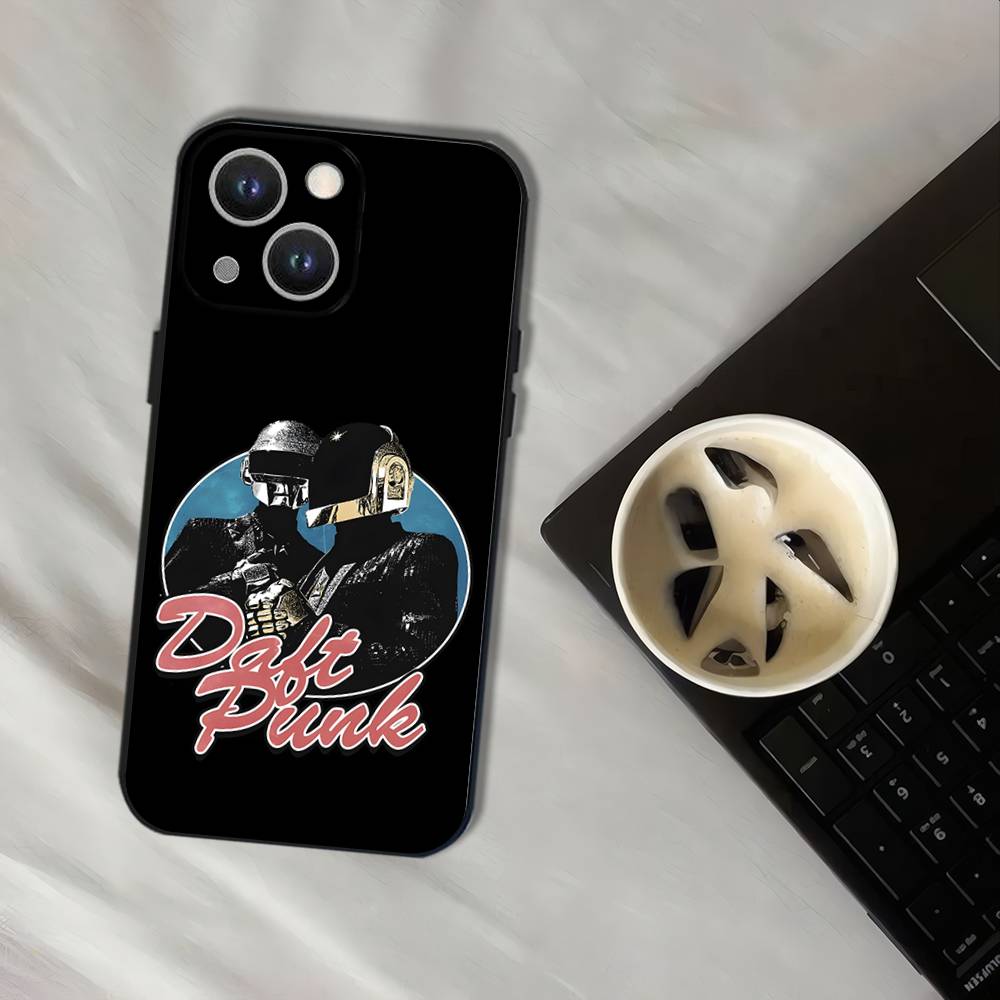 D-Daft Punk Band Phone Case For iPhone 17,16,15,14,13,12,11,Pro,XS,Max,XR,Plus,E,SE4,Mini Black Shockproof Soft Cover