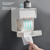 Toilet Tissue Box Double-layer Wall Mounted Waterproof Toilet Paper Box No Punching Square Paper Drawer Storage Bathroom Shel