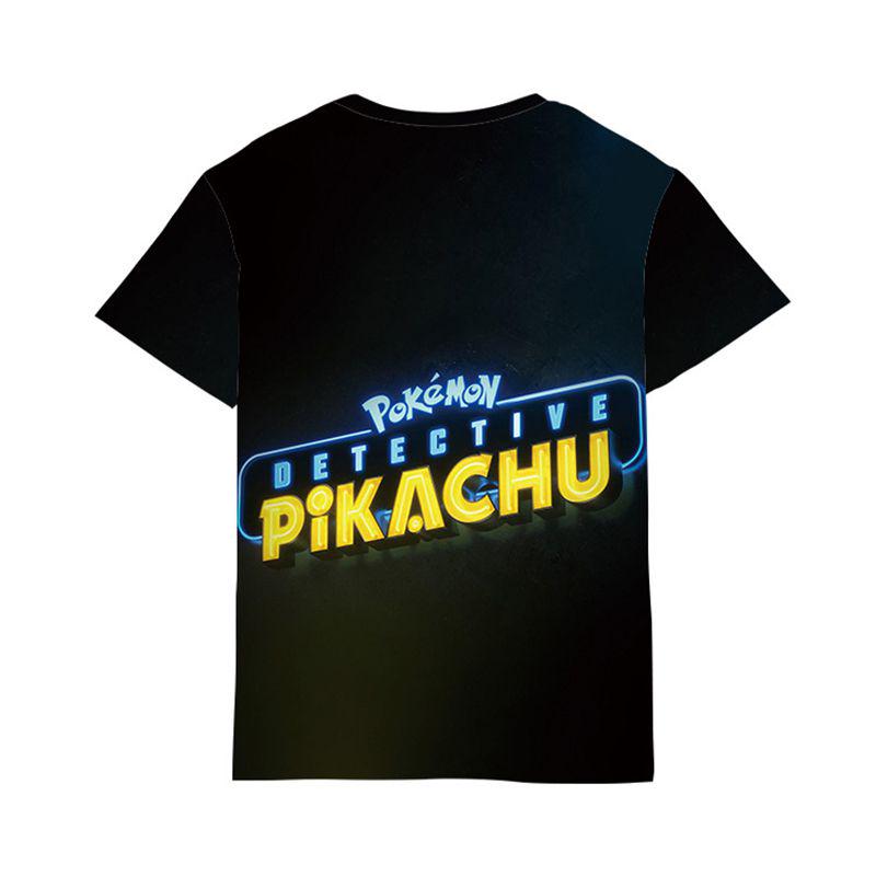 Pokemon Detective Pikachu Tshirt 3d Print Short Sleeve Cosplay Costume Tee Tops