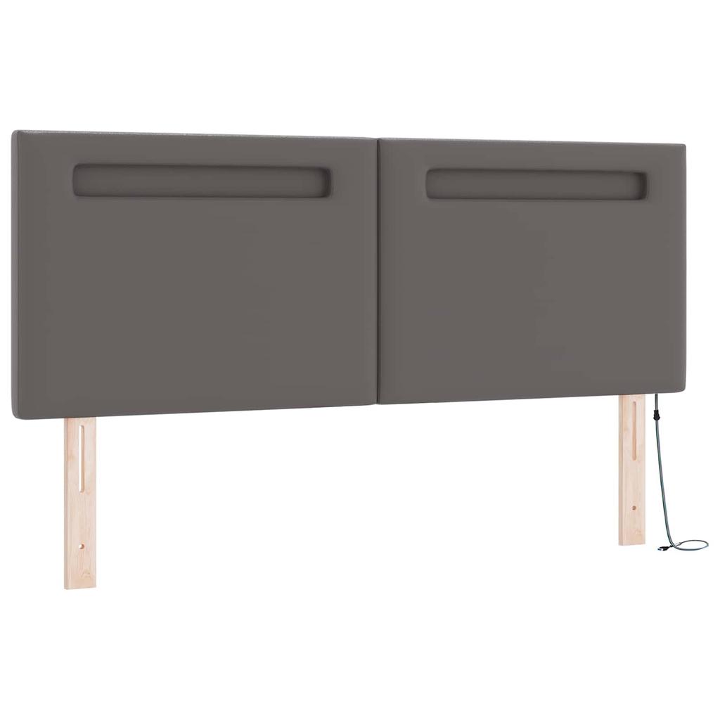 Boxspring Bed with Mattress Gray 160 x 200 cm Faux Leather