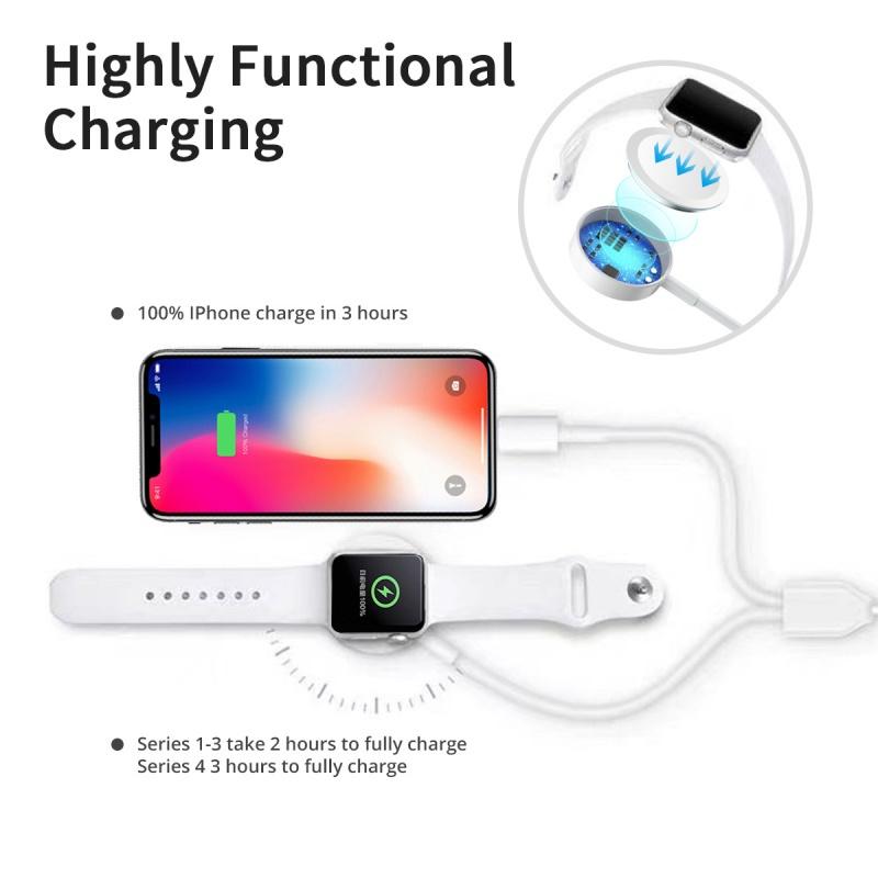 HdoorLink Беспроводное магнитное зарядное устройство для Apple Watch 2 в 1 для iWatch 8 Ultra 7 6 5 SE 4 3 2 1 серии USB портативные аксессуары для быстрой зарядки