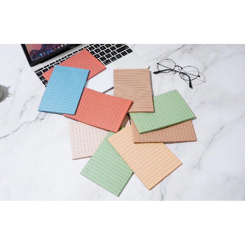 9 Pads Lined Sticky Notes 4x6 in Post, Vintage Colors Self Pad Its, Super Sticking Power Memo Pads Its, 40 Sheets/pad