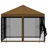 Garden Pavilion with Side Walls 3 x 3 m Taupe