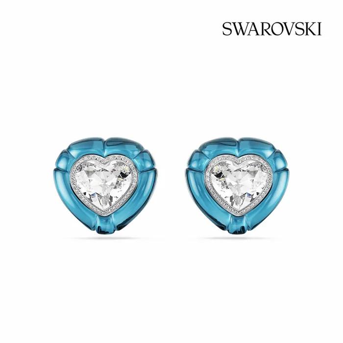 Dulcis Blue Rhodium Clip Earrings 5714385