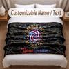 Barber Salon Theme Soft Blanket Personalized Custom Name Text Print Warm Blanket Home Sofa Bedroom Decor