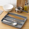 Space-Saving Utensil Organizer Tray Non-Slip Flatware Organizer Cabinet Storage