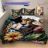 3pcs Leopard Floral Print Duvet Cover Set, 1 Duvet Cover + 2 Pillowcases (No Insert), High-Definition Print, Home & Dorm yy251123008
