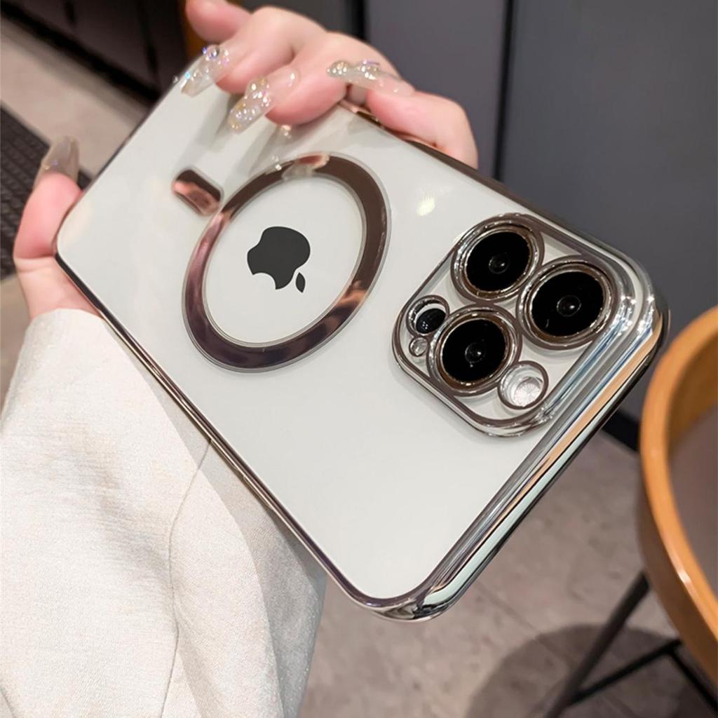 Роскошный прозрачный магнитный чехол с покрытием Magsafe для iPhone 14 13 12 11 Pro Max X XR XS 8 Plus, мягкий силиконовый чехол