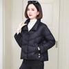 Короткая хлопковая куртка для женщин зимой, толстая, большого размера, черная, с воротником-стойкой, куртка для хлеба