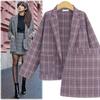 Tooxika New Women's Fashion Plaid Small Suit Jacket Half Skirt Set
