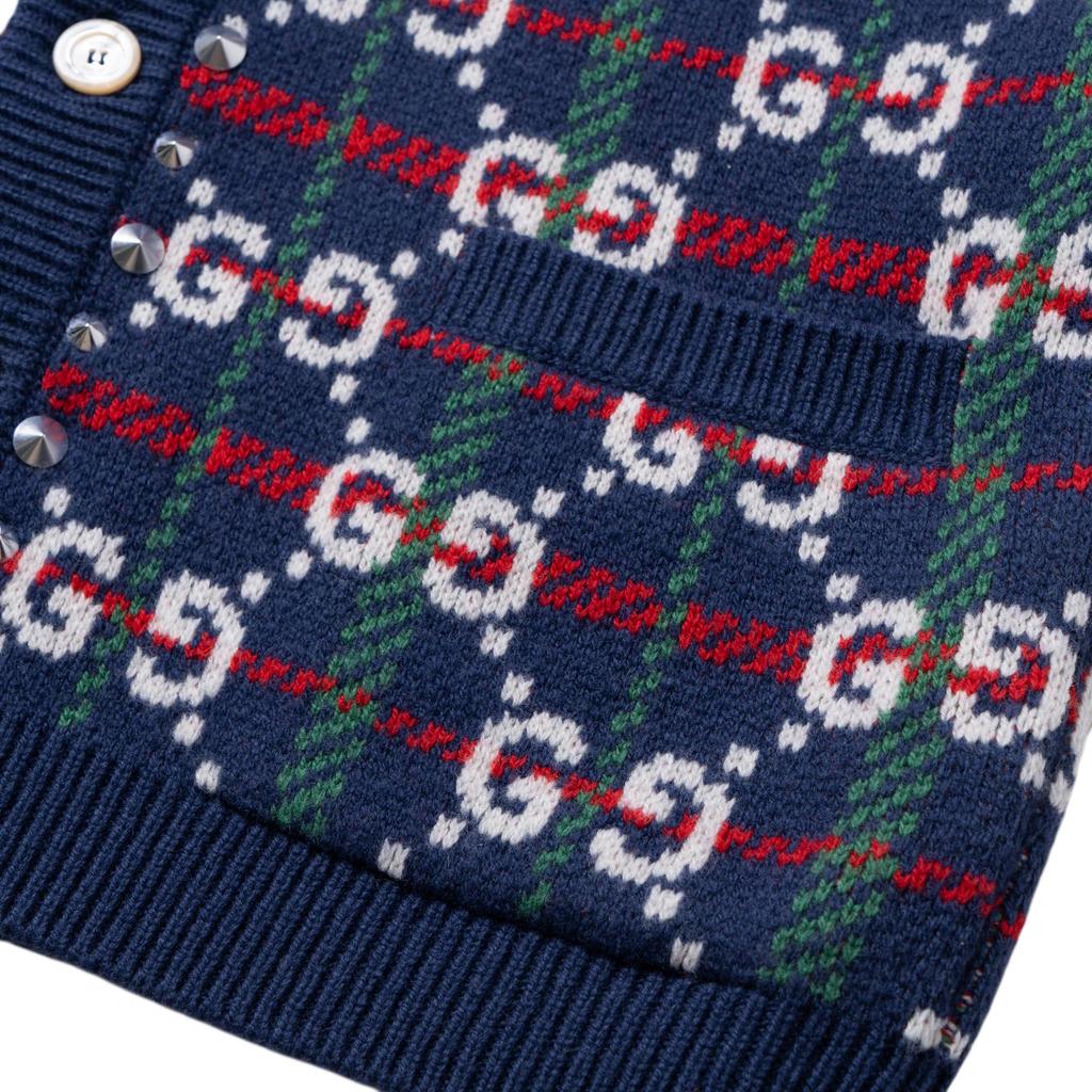 GUCCI Sweaters Men's Blue V-neck Moderate 716334-XKCOZ-4804