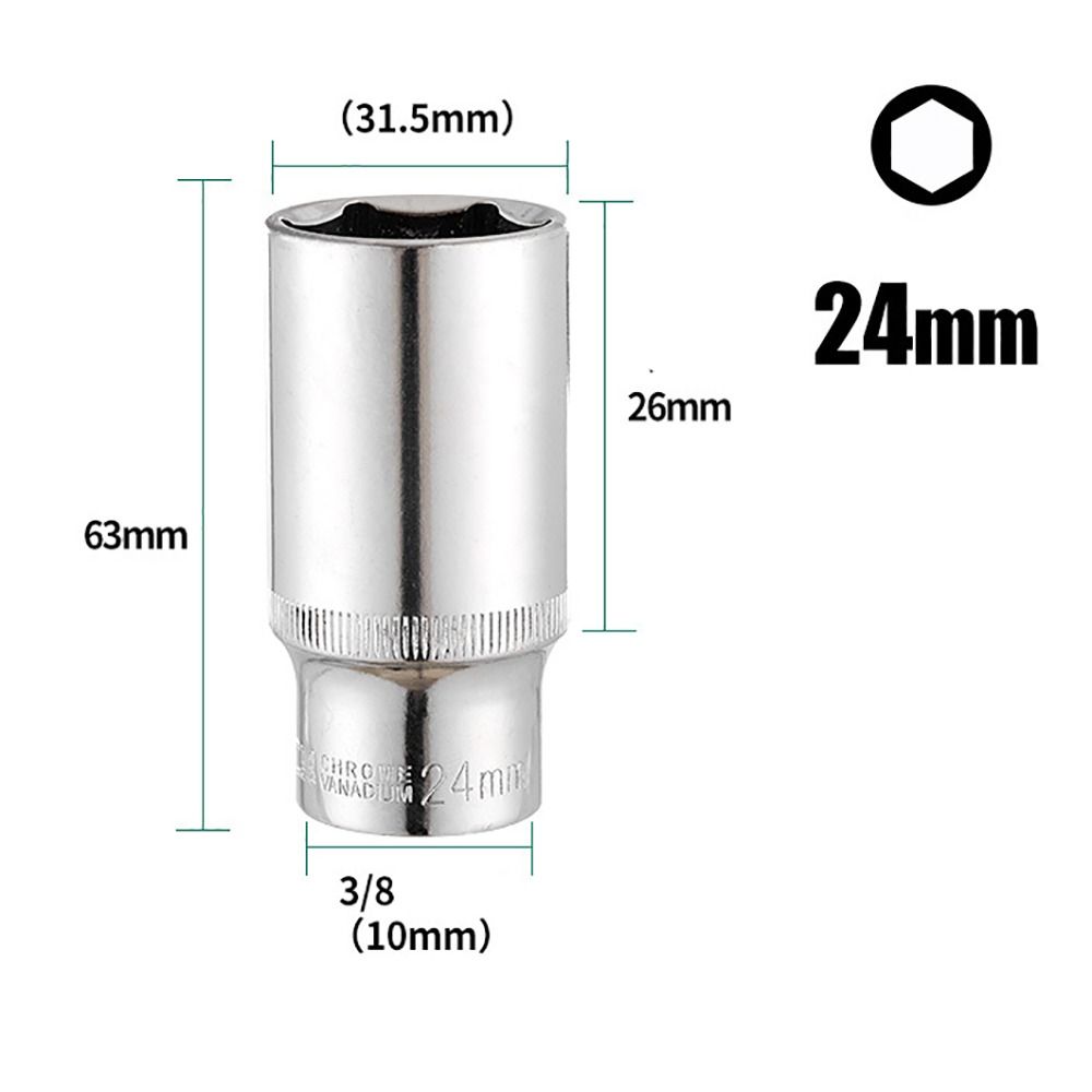 1Pcs For Ratchet Torque Wrench Hex Short Socket 3/8" Head Drive Socket New Metric Key Sleeve