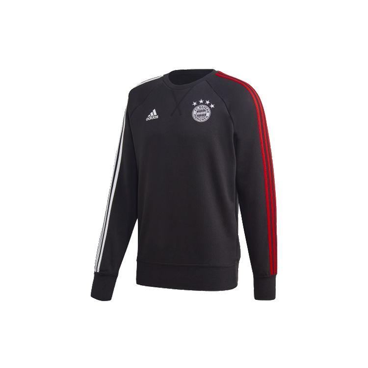 adidas Толстовка ФК Бавария Мюнхен, пуловер с круглым вырезом, мужские топы, черный FR5323