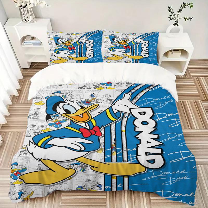 3Pcs Donald Duck Comic Strip Bedding Set Quilt Cover Pillowcase Home Christmas Xmas Halloween Gift 1 Duvet Cover 2 Pillowcase Em9244