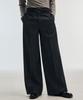 LMOOD Samurai Wool Herringbone Wide Slacks Ash Black