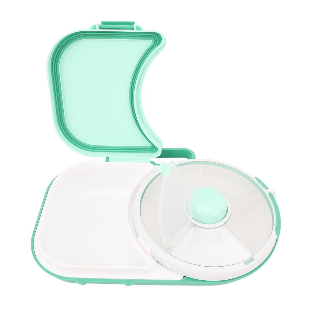 Children's Snack Box with Compartments and Lid, Multifunctional Baby Snack Spinner with Portable Box Set, Safe Sealed Snack Plate for Toddlers, Home