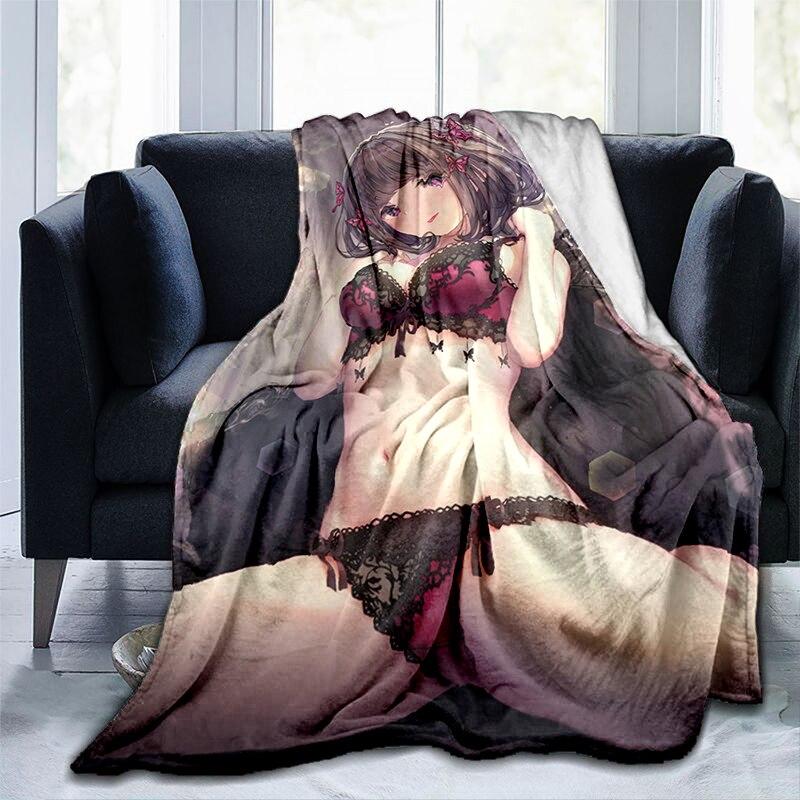 Hot Body Anime Sexy Girl Modern Blanket Flannel Soft Plush Sofa Bed Throwing Cartoon Blankets for Beds Gifts Dropshipping