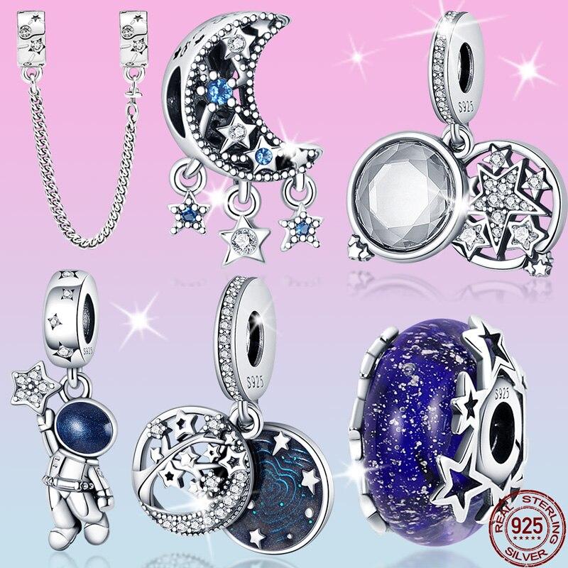 Plata Charms Of Ley 925 Silver Starry Sky Charms Air Balloon Charm Fit Fashion 925 Original Bracelets Pulseira Diy