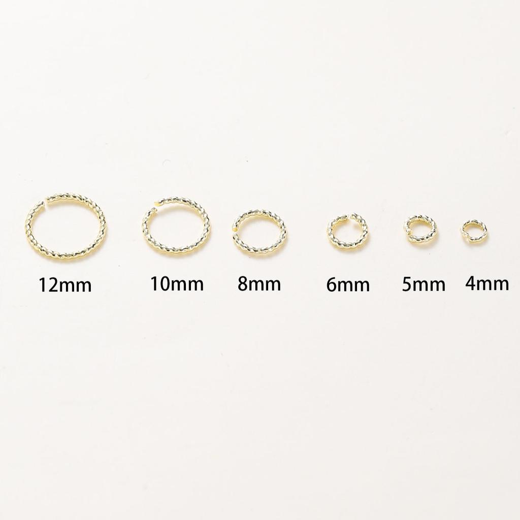 20-50pcs/bag 14K 18K Gold Twisted Open Jump Ring Split Connect Round Ring For DIY Jewelry Handmade Wholesale Making Accessories