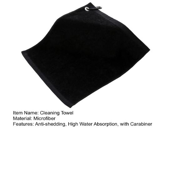 Rectangular Plaid Texture Cleaning Towel with Carabiner High Water Absorption Golf Club Towel