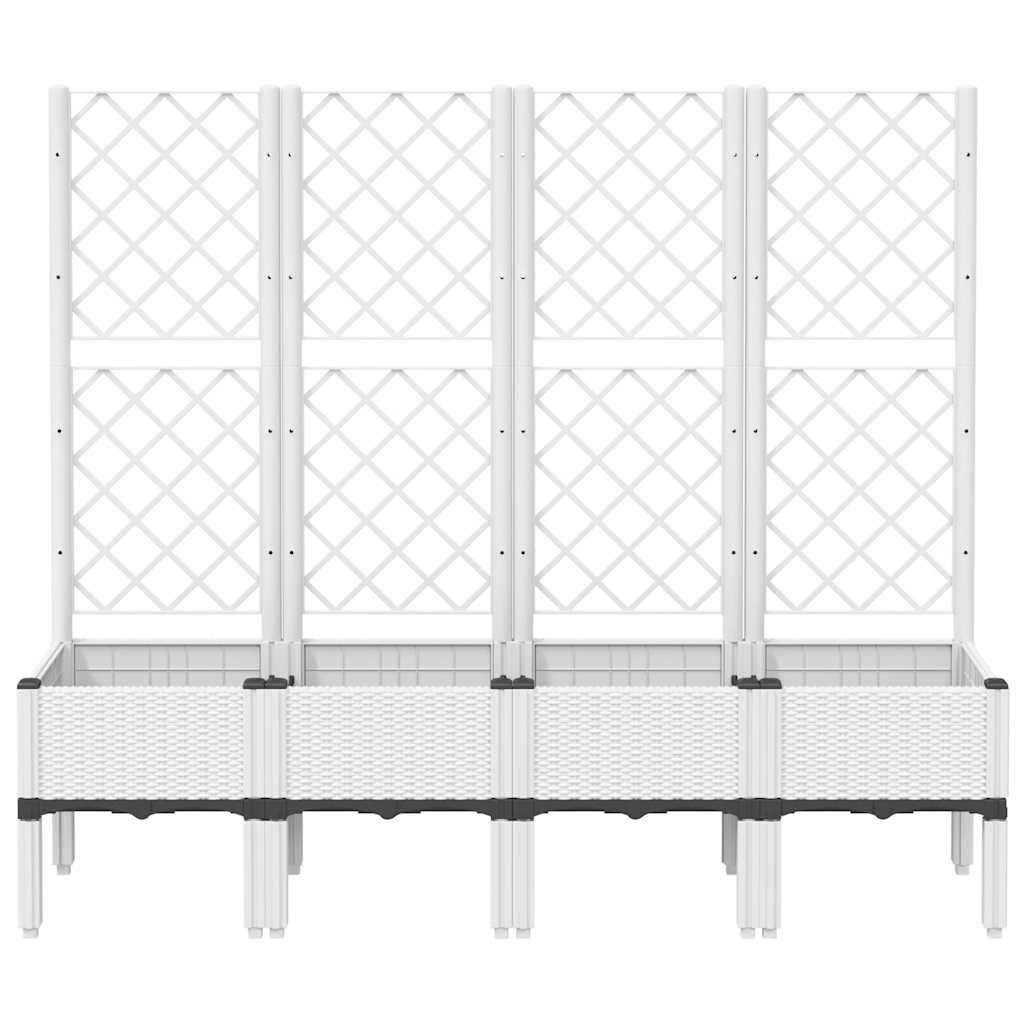 Planter with Trellis White 160 x 40 x 142 cm PP