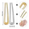 U-shaped kanzashi metal fittings parts U pins hair accessories sticks womens dresses traditional clothing yukata kimono 2 pieces (gold + silver)