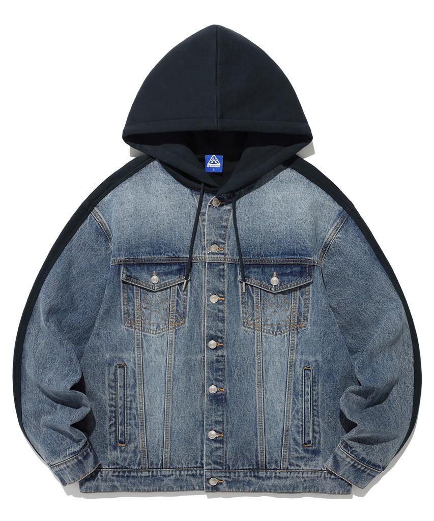 Джинсовая толстовка с капюшоном Istkunst Denim Mix_Синяя(Ik2Esmd110A)