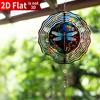 Stainless Steel Dragonfly Wind Spinner 25cm Colorful Floral Kinetic Sculpture for Garden Patio Indoor Outdoor Decor Holiday Gift
