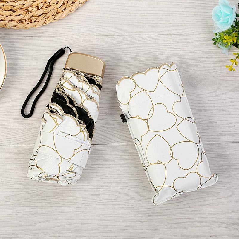 Mini Five-Fold Umbrella Sun Umbrella Sun Protection UV Protection Sun Umbrella Female Sun Umbrella Ultra Light and Compact Portable Pocket Umbrella