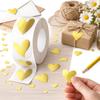 Glowing Effect Heart Sticker Gold Color Stationery Sticker Gift Decoration Sticker Stationery Use