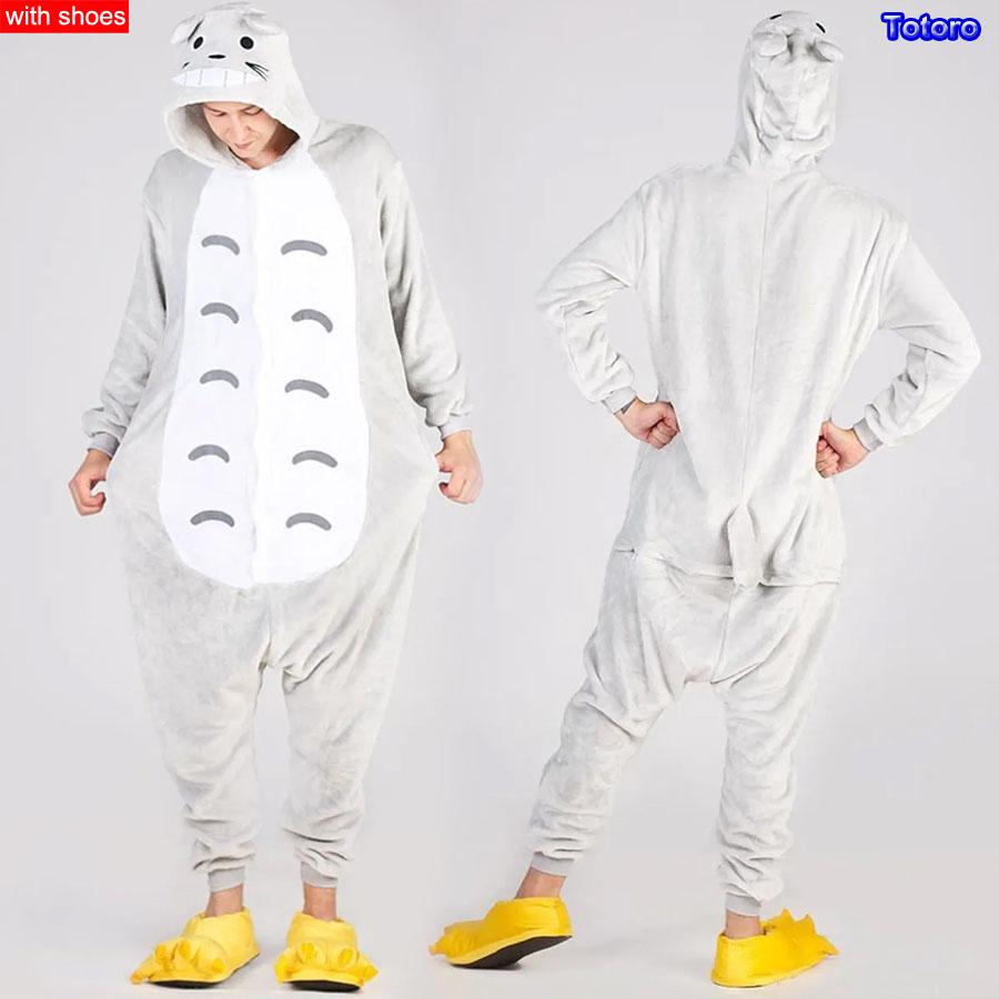 Мужчины Женщины Кигуруми Onesie Пижамы Унисекс Животное Косплей Олень Сова Волк Единорог Акула Костюм Пижамы Комбинезон Для Хэллоуина Вечеринка С обувью