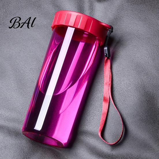Heat Resistant Drinking Vessel Transparent Water Cup, Portable Plastic Bottle, with Strap Everyday Hydration Accessory Handle, Clear Heat-resistant