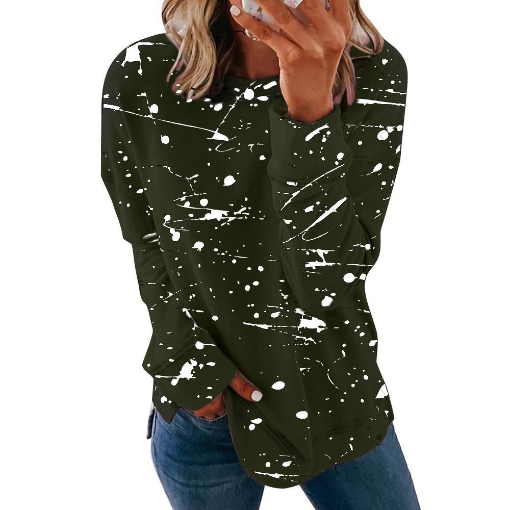 Jocoo Jolee Fashion Tie Dye Print Свободная футболка Весна Длинные рукава O-образный вырез свободные топы Повседневная свободная футболка уличная одежда