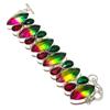 Multi Tourmaline Chrome Diopside Garnet Gemstone Bracelet Handmade Jewelry 8"