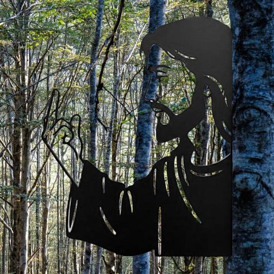 Peeking Animal Metal Sign Flipping Off Cat Crocodile Silhouette Decoration