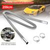 200cm Stainless Steel Exhaust Pipe with Two Clips Air Diesel Heater Car Parking Exhaust Pipe for Power Generators Car Heating