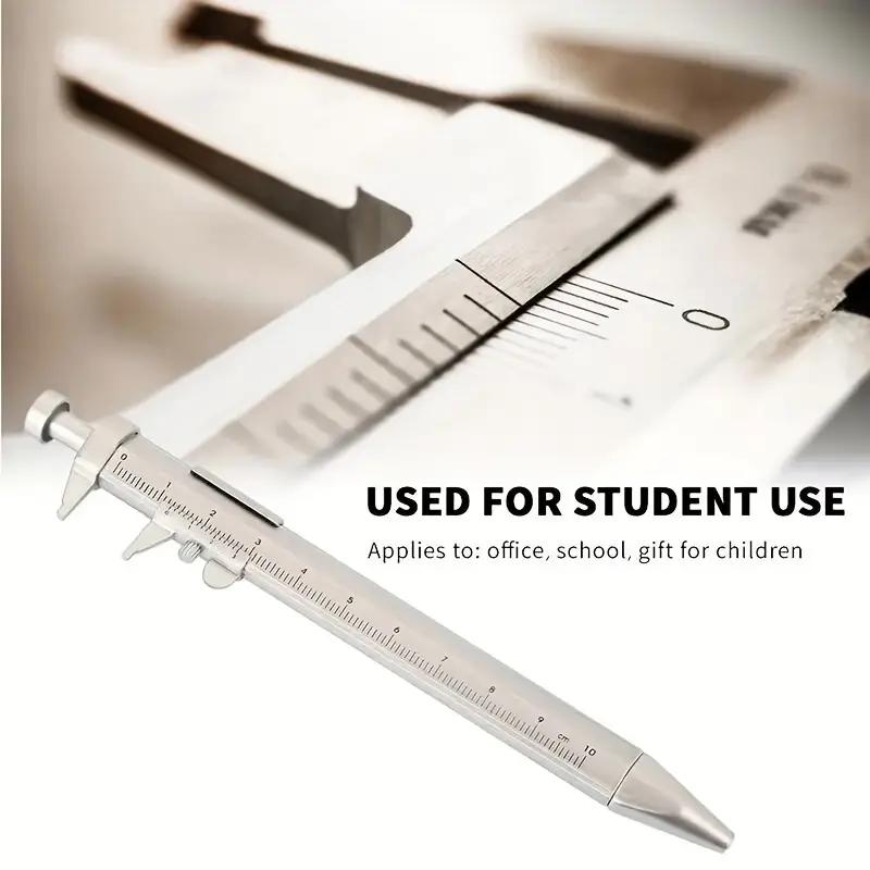 2Pcs Card Ruler Ballpoint Pen, 0-100mm Precision Dial Portable Tool