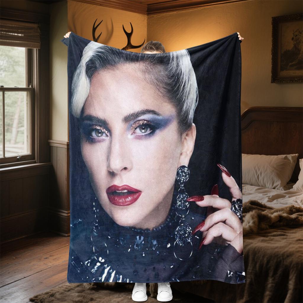 Lady Gaga Blanket All Seasons Soft Comfortable Sofa Office Nap Blanket Travel Blanket Holiday Gift