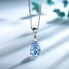 Umcho Jewelry Set Blue Topaz Ring Earrings Pendant 925 Sterling Silver Ladies Jewelry Set