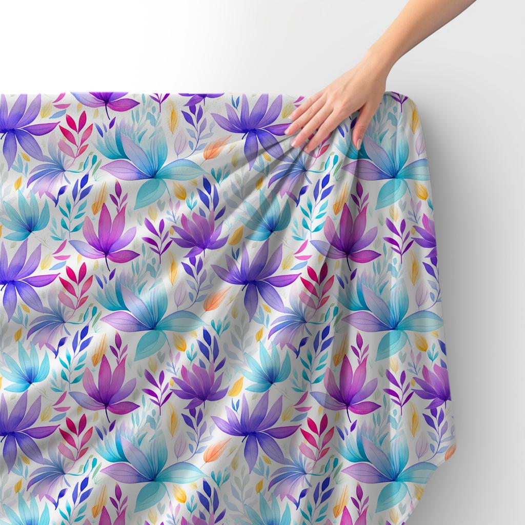 Royal Samt Stoff Polyester Zum Nähen - Motiv Blumen - Rdx2576