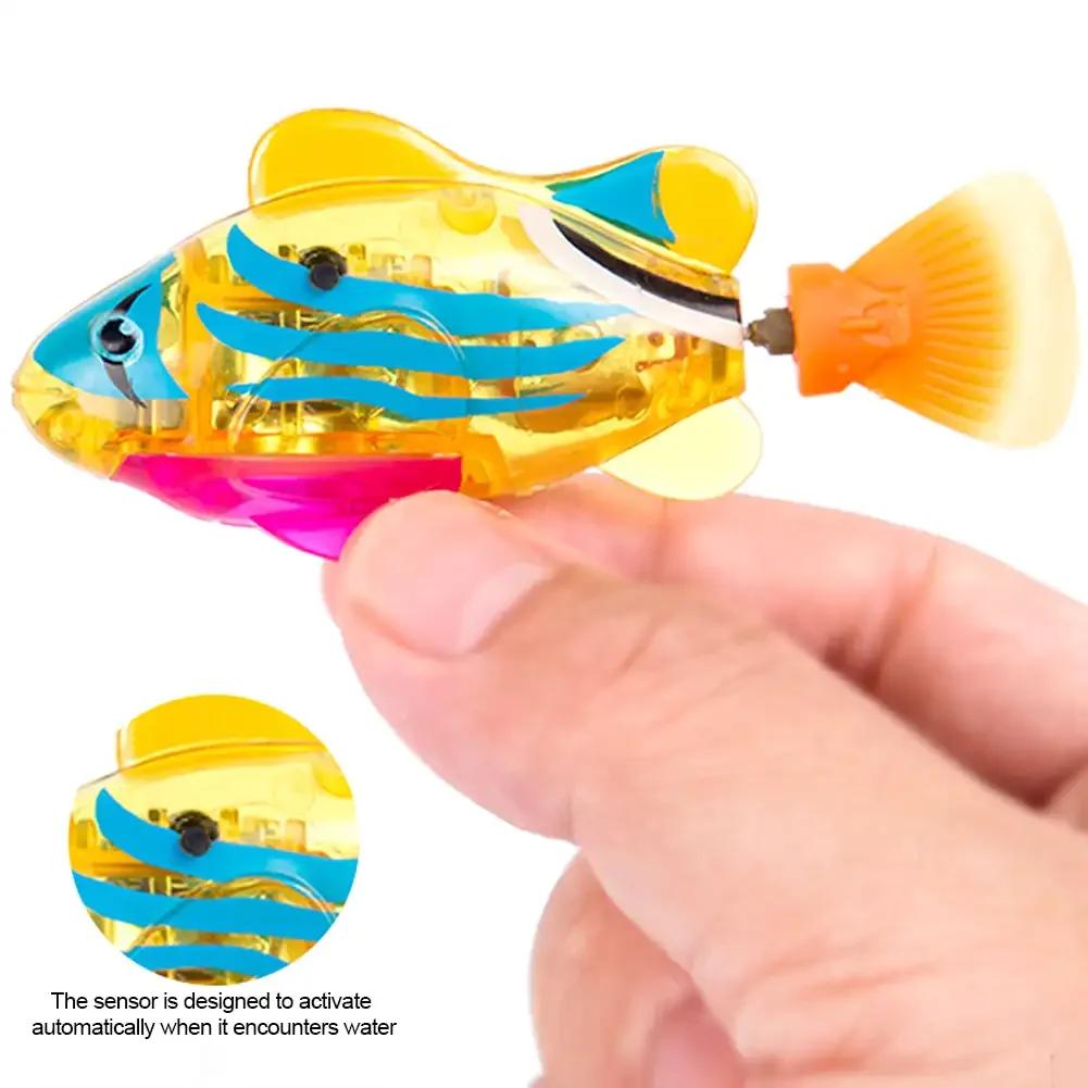 Pet Cat Toy LED Interactive Swimming Robot Fish Toy for Cat Glowing Electric Fish Toy To Stimulate Pet's Hunter Instincts