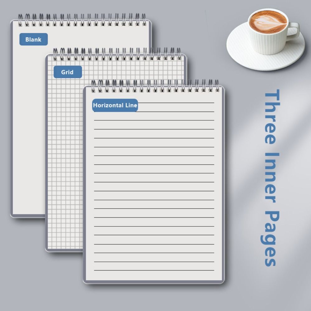 Блокнот на спирали с перекидным дизайном, сетка/пустой/горизонтальная линия, блок для заметок, тетрадь на спирали, подарок для студентов