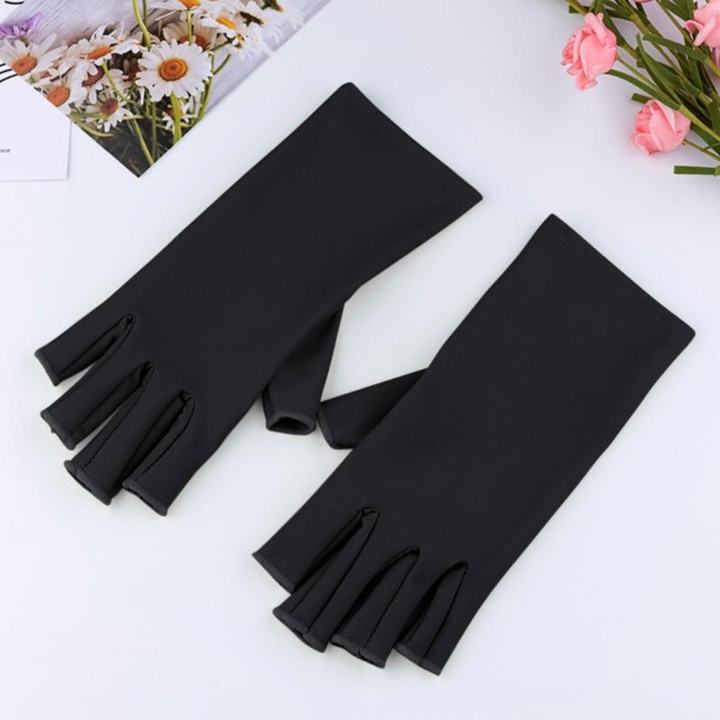 Перчатки для лампы для гелевого маникюра Защитные перчатки для гелевого маникюра Перчатка без пальцев Ногтя для защиты Излучение