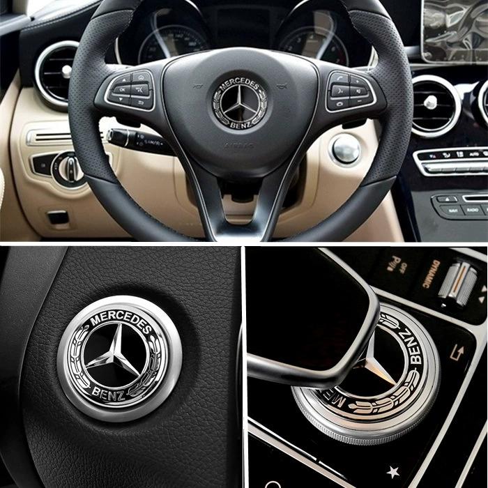 FCM5 52mm for Mercedes Benz W212 W205 W211 W213 W210 W220 W204 W202 W176 W246 GLA Car Steering Wheel Center Logo Emblem Alloy Sticker