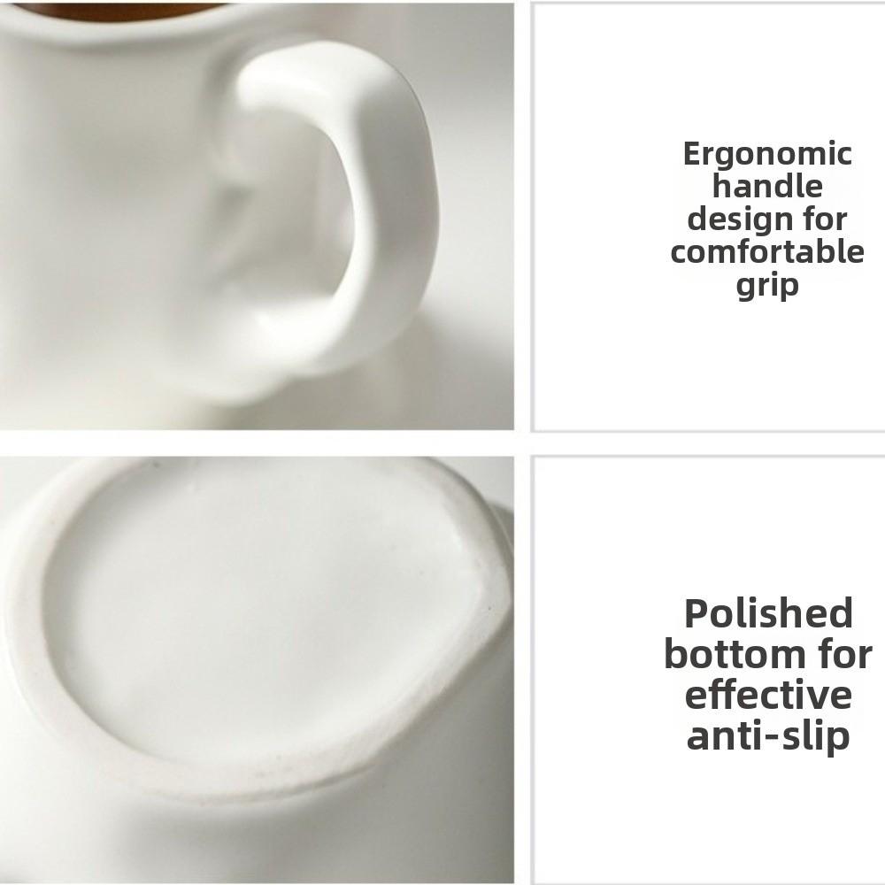 Face Shape Kissing Face Cups With Tray Coffee Cup Unique Artistic Ceramic Mug Home Use